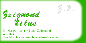 zsigmond milus business card